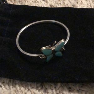 Handmade sterling silver & turquoise bangle